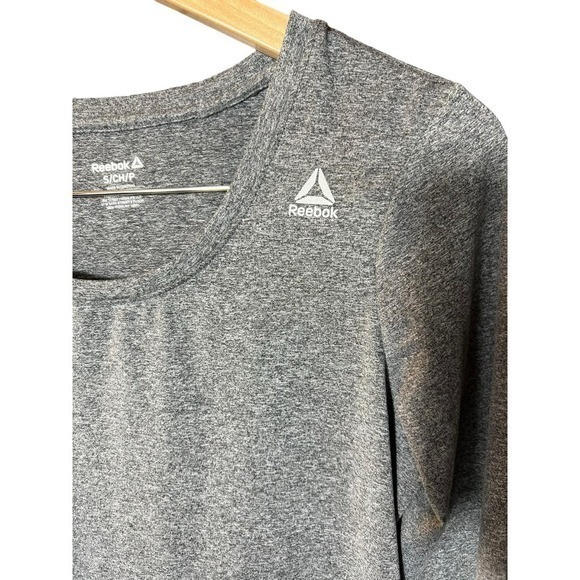 Reebok Top Long Sleeve Grey Stretch Women’s Size Small - Picture 5 of 6